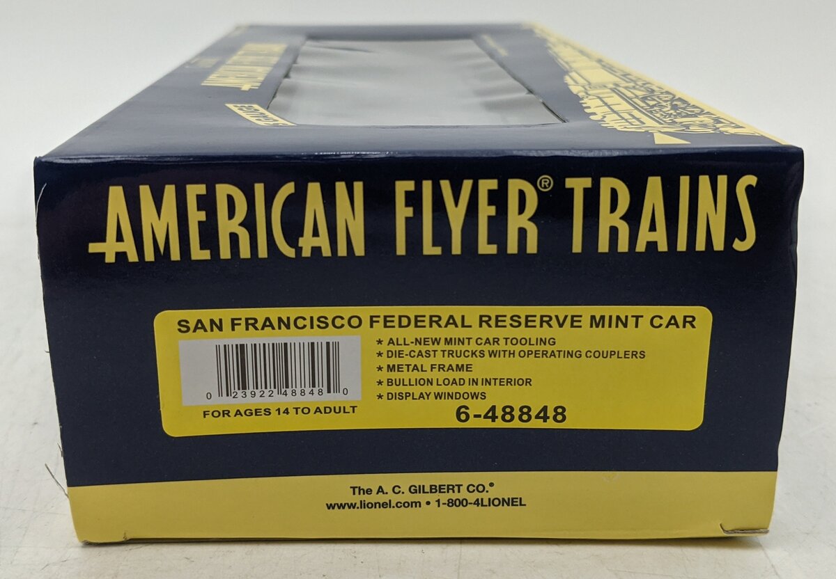 American Flyer 6-48848 S Gauge San Francisco Federal Reserve Mint Car NIB