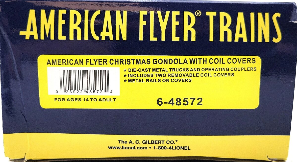American Flyer 6-48572 S Gauge Naughty or Nice Gondola with Coil Covers LN/Box