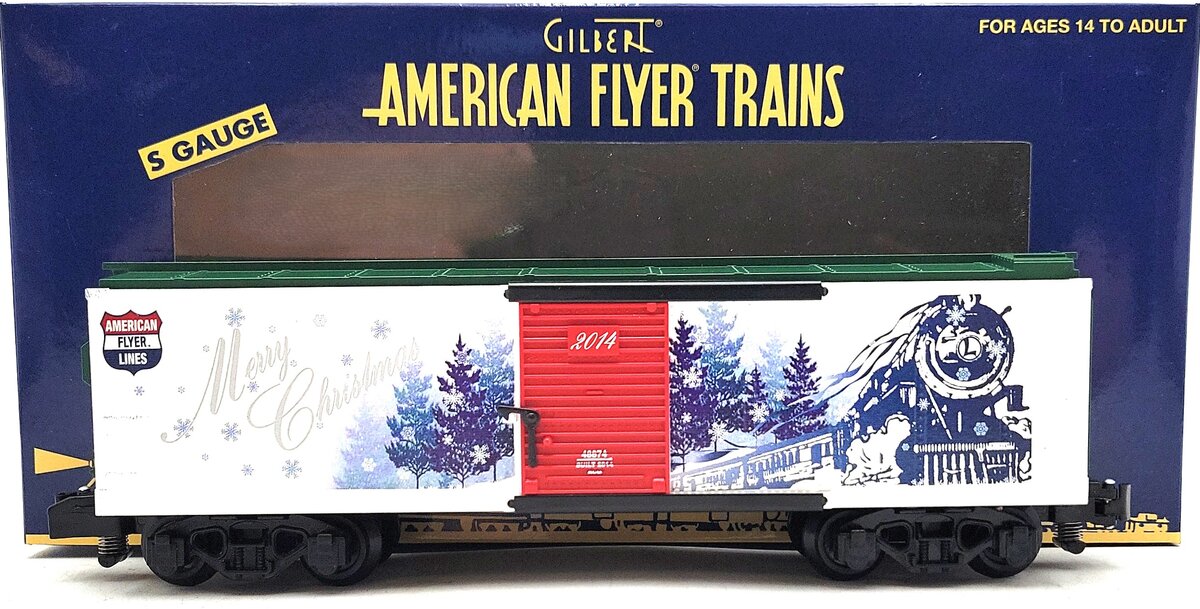 American Flyer 6-48874 S Gauge 2014 Christmas Boxcar EX/Box