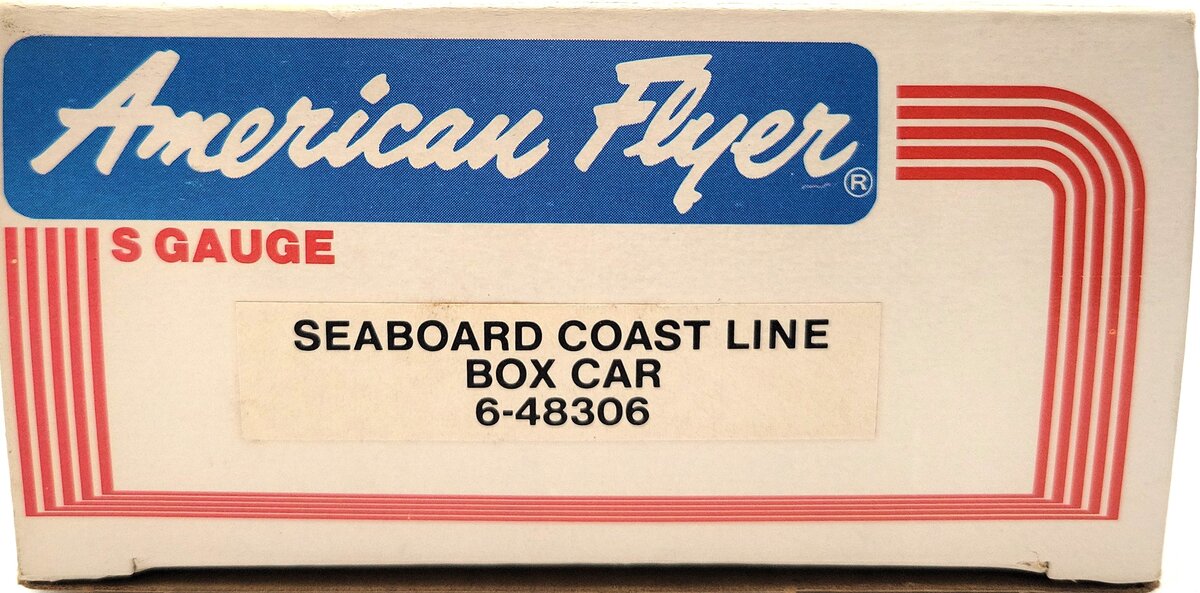 American Flyer 6-48306 S Gauge Seaboard Coastline Boxcar #48306 EX/Box