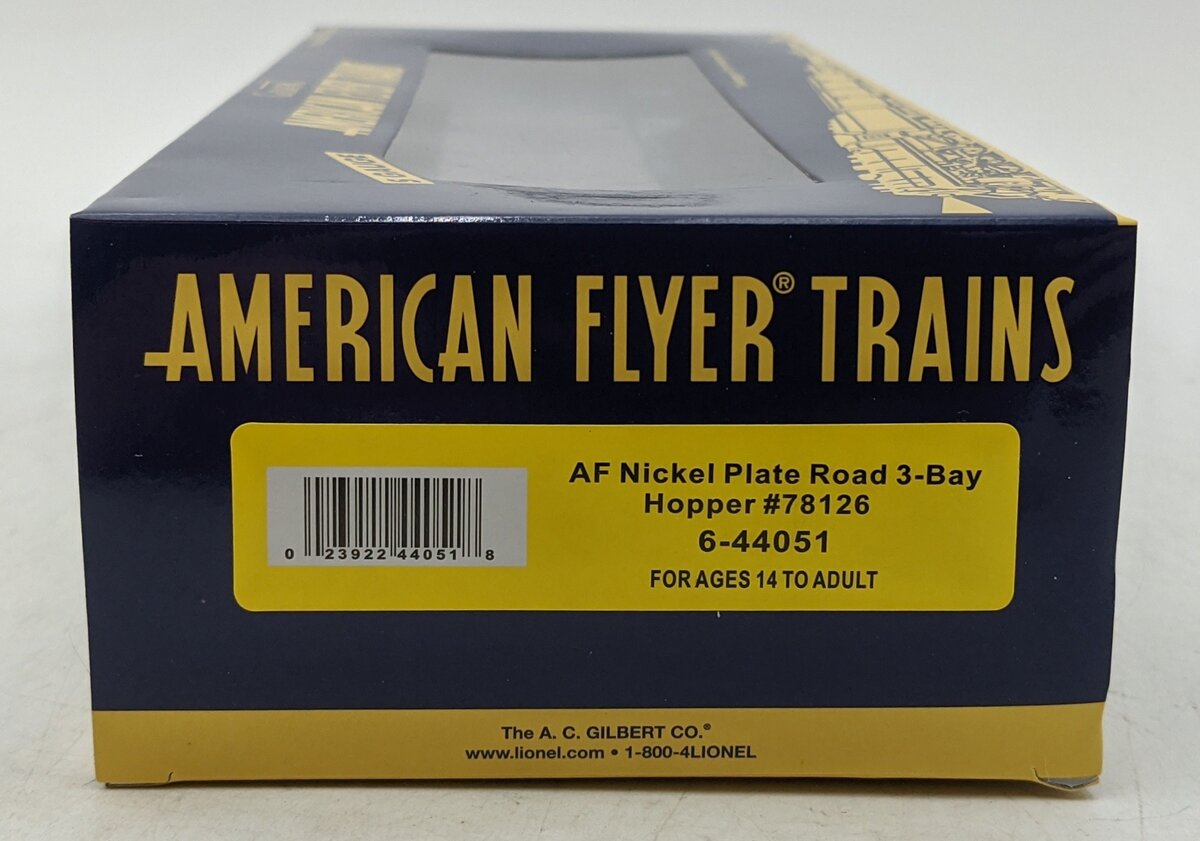 American Flyer 6-44051 S Nickel Plate Road American Flyer 3-Bay Hopper #78126 NIB