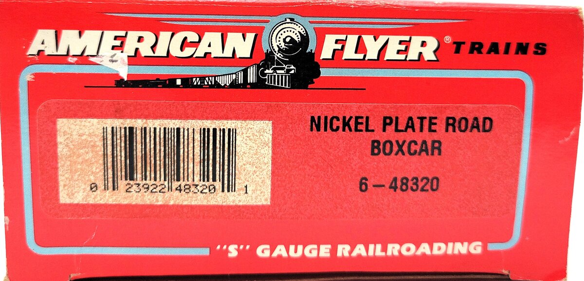 American Flyer 6-48320 S Gauge Nickel Plate Road Boxcar #48320 LN/Box