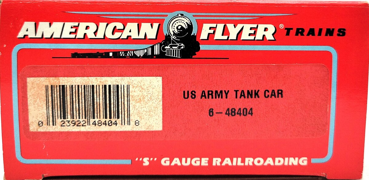 American Flyer 6-48404 S Scale U.S. Army Single Dome Tank Car LN/Box
