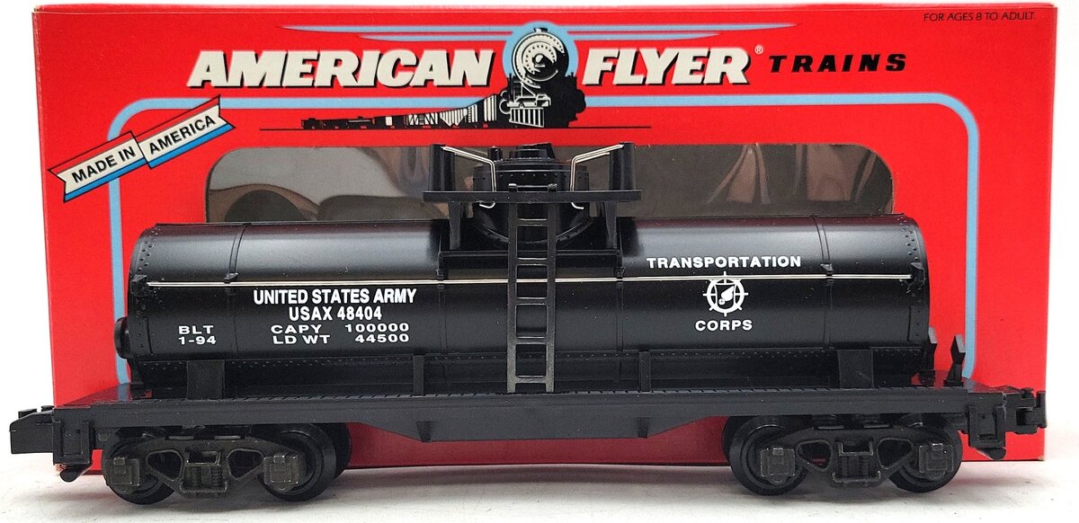 American Flyer 6-48404 S Scale U.S. Army Single Dome Tank Car LN/Box