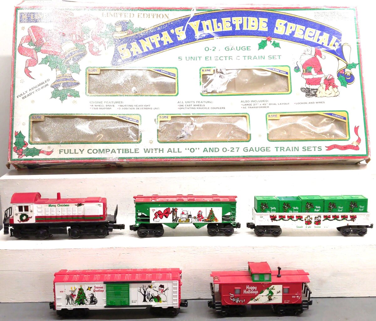 K-Line K1110 Santa's Yuletide Express O Gauge Diesel Train Set VG/Box