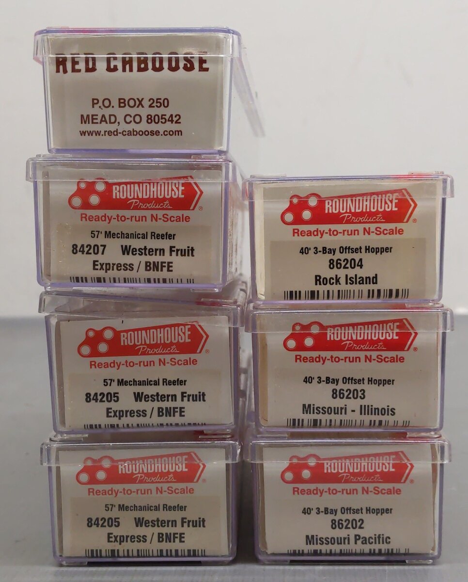 Roundhouse & Red Caboose N Scale Assorted Freight Cars [7] EX/Box