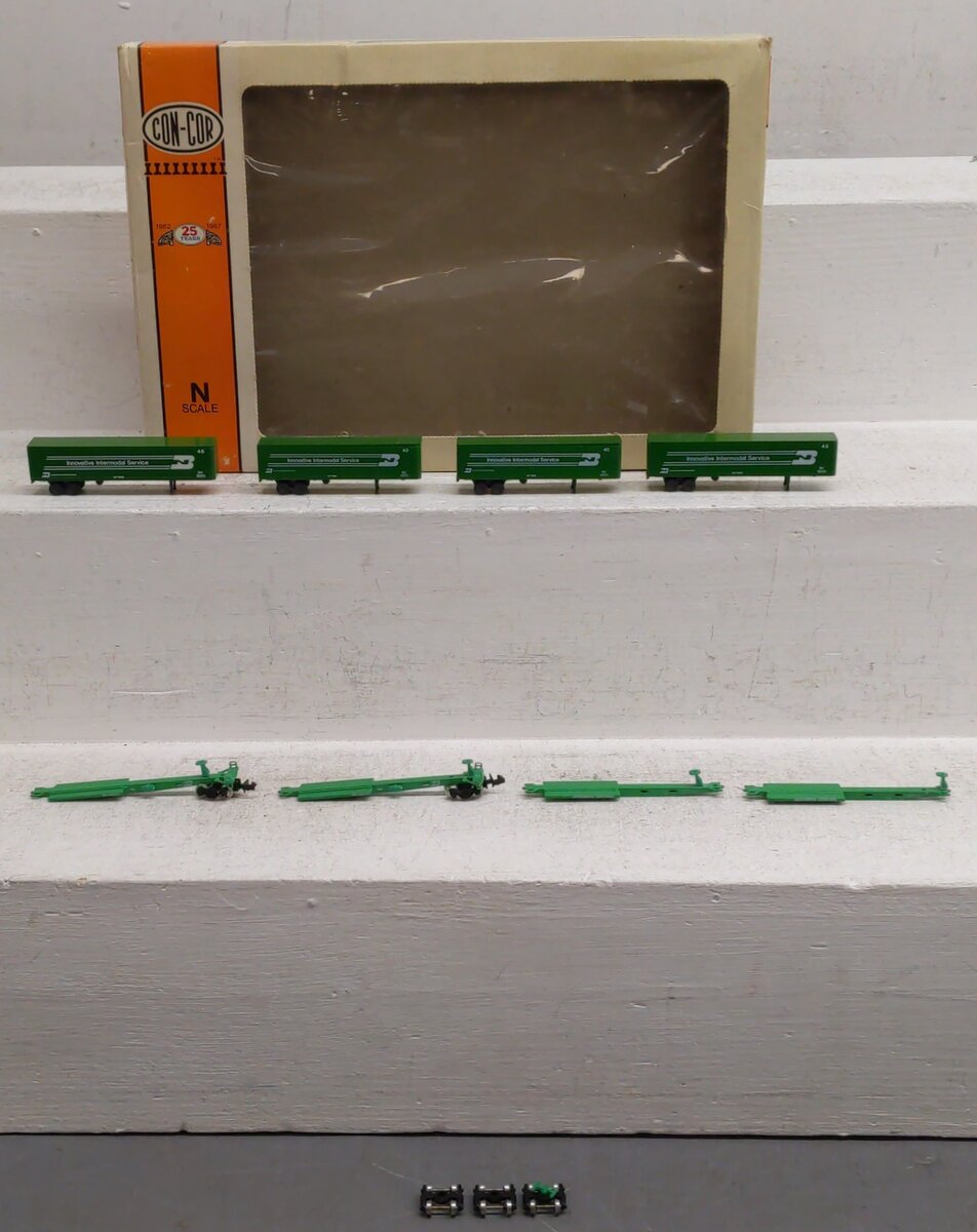 Con-Cor 0001-001902 N Scale Burlington Northern Fuel Foiler 4-Car Set EX/Box