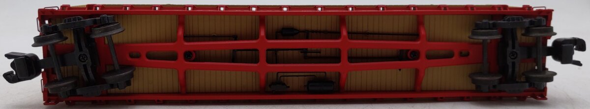S-Helper 00332 S Gauge ATSF Bulkhead Flatcar w/JM Load #92182 EX/Box