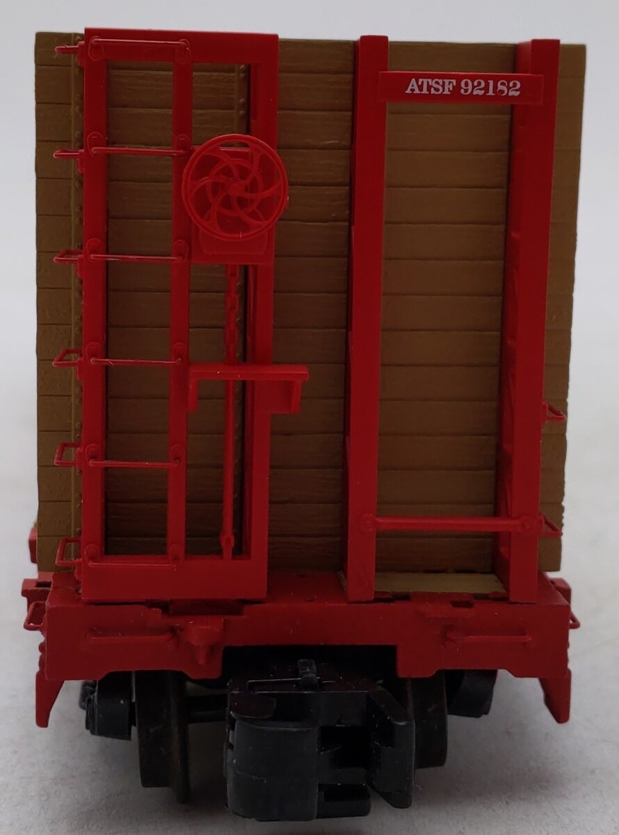 S-Helper 00332 S Gauge ATSF Bulkhead Flatcar w/JM Load #92182 EX/Box