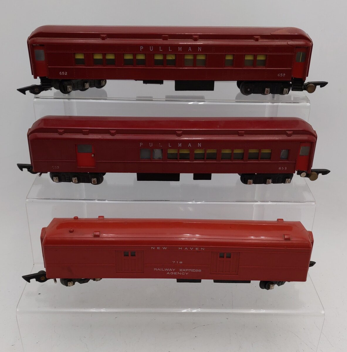 American Flyer Vintage S Gauge Pullman Passenger Cars #652 #653 #718 [3] VG