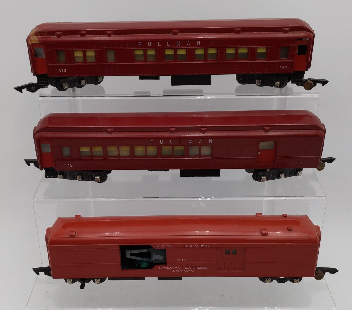 American Flyer Vintage S Gauge Pullman Passenger Cars #652 #653 #718 [3] VG