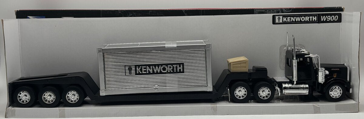 New-Ray 248994 1:32 Kenworth W900 Semi Truck W/Lowboy Tri-Axle Trailer EX/Box