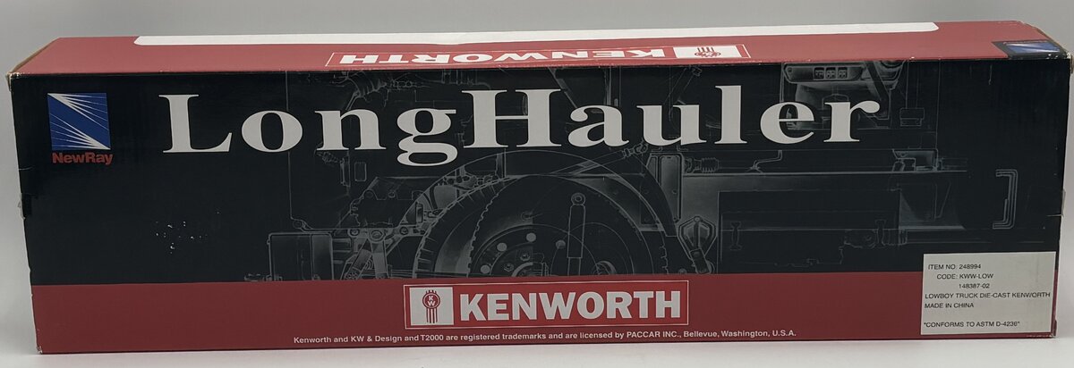 New-Ray 248994 1:32 Kenworth W900 Semi Truck W/Lowboy Tri-Axle Trailer EX/Box