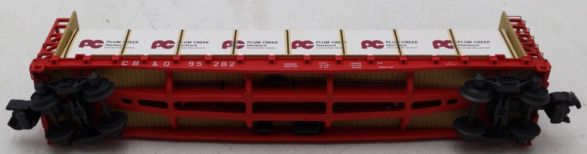 S-Helper 00159 "S" Scale CB&Q Bulkhead Flatcar W/ PC BM Load EX/Box