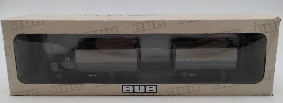 BUB 07252 1:87 Mercedes-Benz L6600 Planenhangerzug Tractor Trailer NIB
