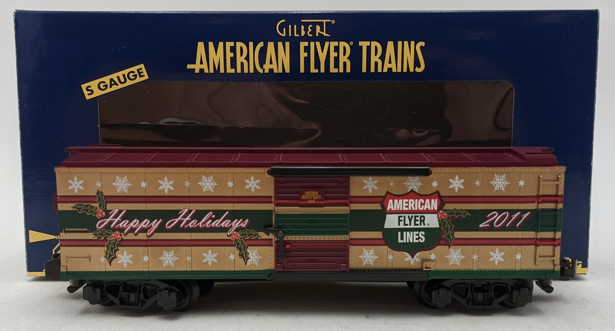 American Flyer 6-48394 S Christmas American Flyer Lines 2011 Holiday Boxcar NIB