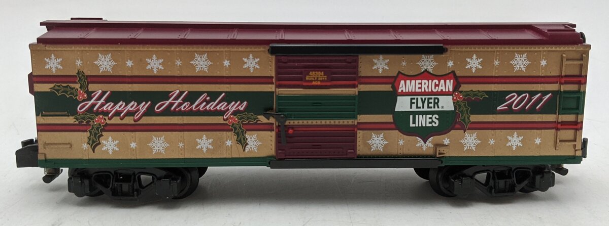 American Flyer 6-48394 S Christmas American Flyer Lines 2011 Holiday Boxcar NIB