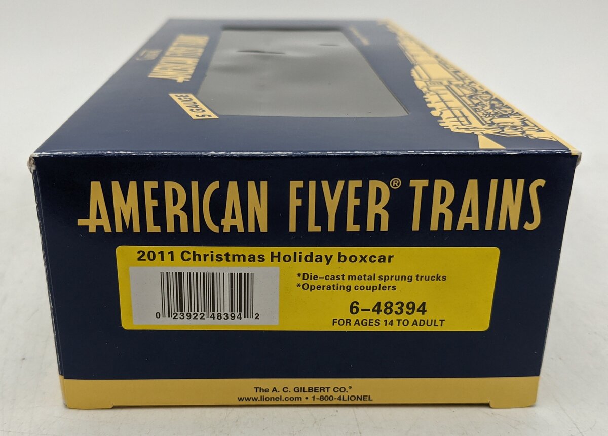 American Flyer 6-48394 S Christmas American Flyer Lines 2011 Holiday Boxcar NIB
