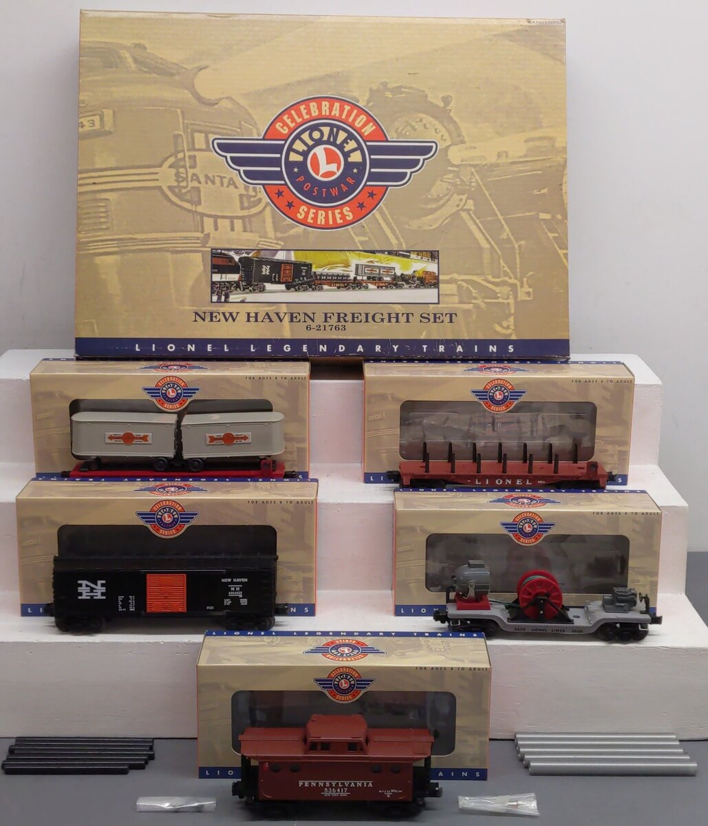 Lionel 6-21763 O Gauge New Haven PWC Freight Car Set EX/Box
