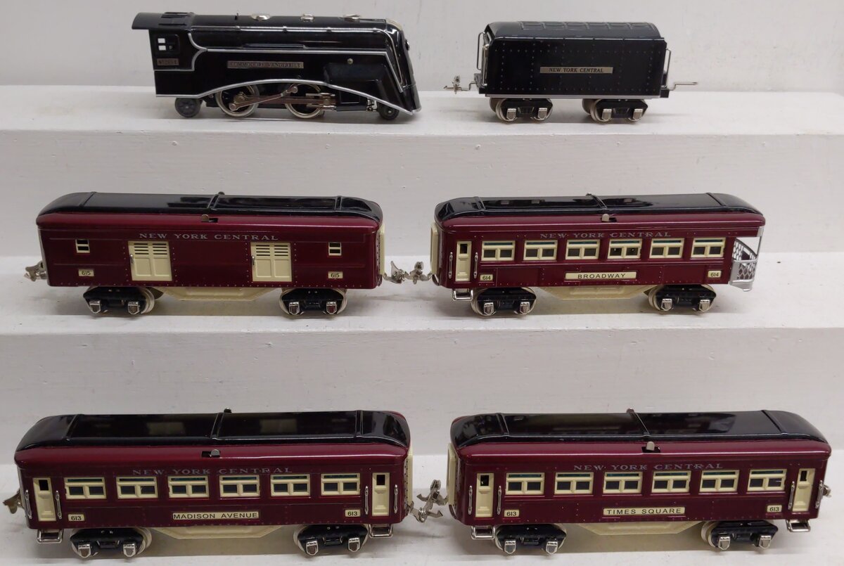 MTH 11-6031-0 O NYC Tinplate No. 279E Distance Control Steam Passenger Train Set LN/Box