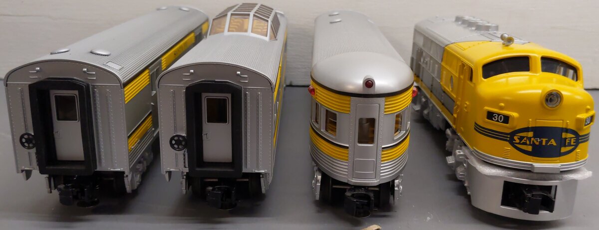 MTH 30-4186-1 Santa Fe RailKing F-3 O Gauge Passenger Train Set with PS 2.0 EX/Box