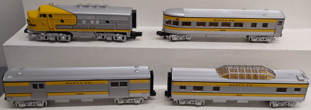 MTH 30-4186-1 Santa Fe RailKing F-3 O Gauge Passenger Train Set with PS 2.0 EX/Box