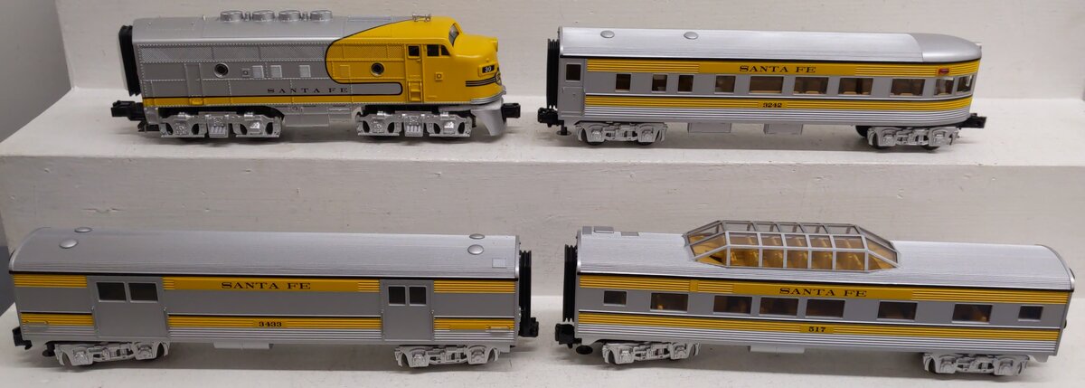 MTH 30-4186-1 Santa Fe RailKing F-3 O Gauge Passenger Train Set with PS 2.0 EX/Box