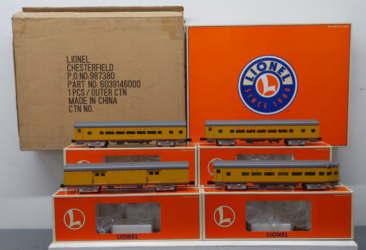 Lionel 6-39146 O Gauge Union Pacific Aluminum Passenger Car 4-Pack LN/Box