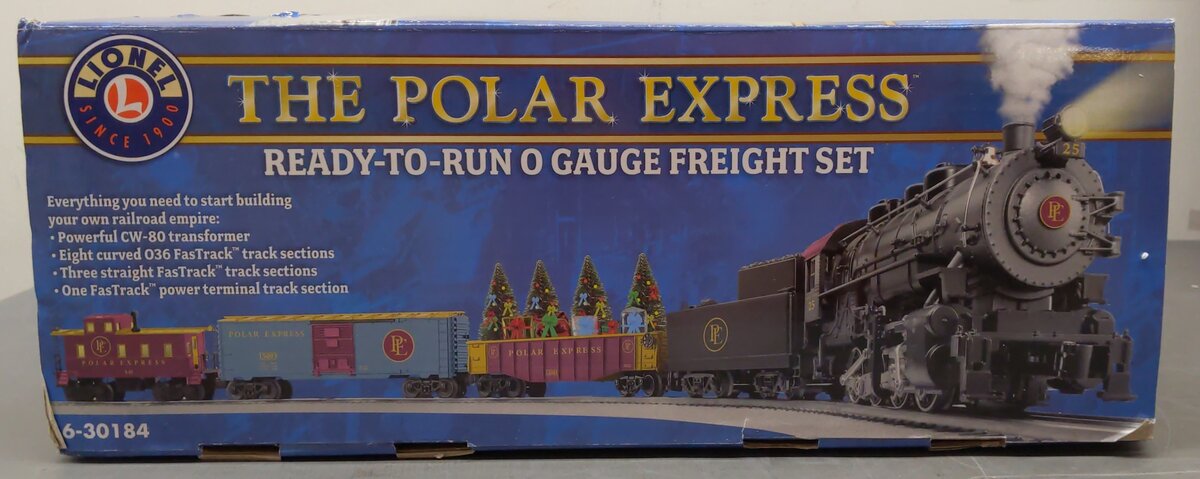 Lionel 6-30184 Polar Express & Trade O Gauge Steam Freight Train Set EX/Box