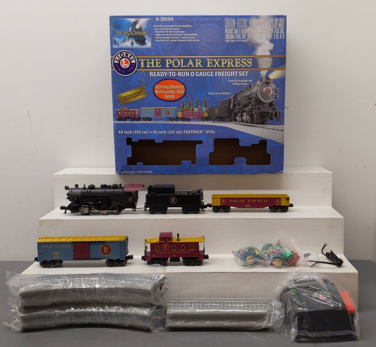 Lionel 6-30184 Polar Express & Trade O Gauge Steam Freight Train Set EX/Box