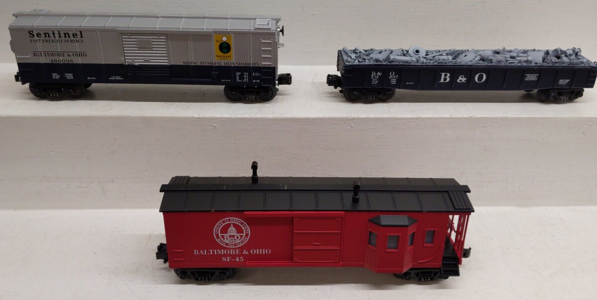 MTH 30-4026-0 O Gauge B&O 0-4-0 Dockside Steam Freight Train Set w/Whistle EX/Box