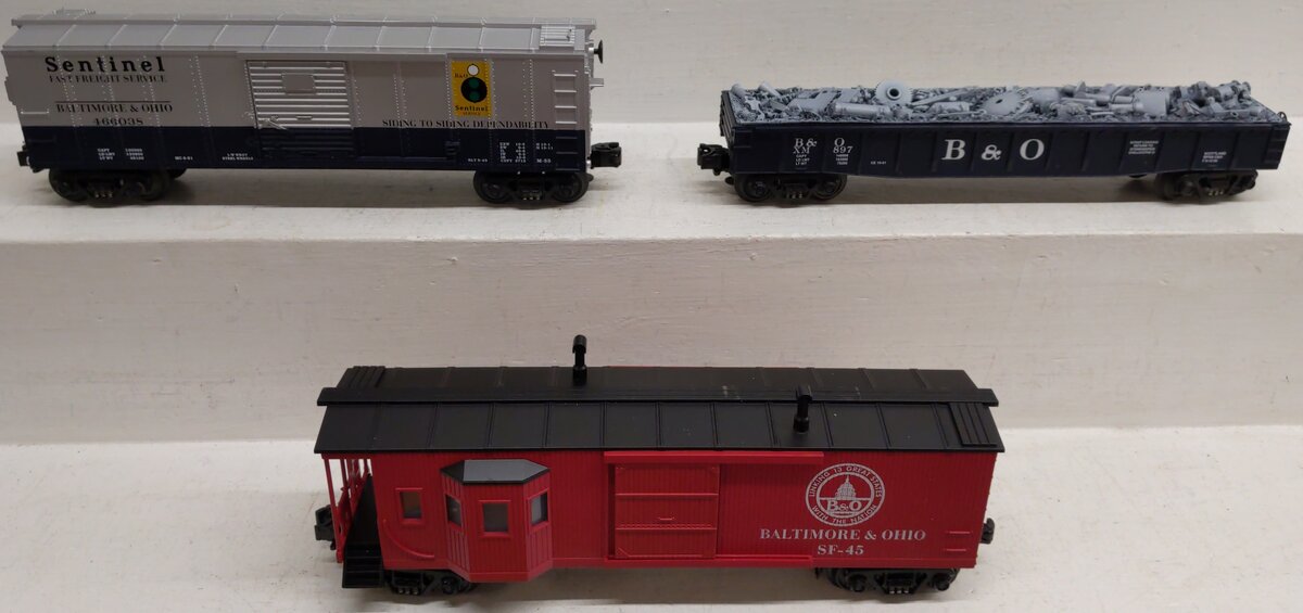 MTH 30-4026-0 O Gauge B&O 0-4-0 Dockside Steam Freight Train Set w/Whistle EX/Box