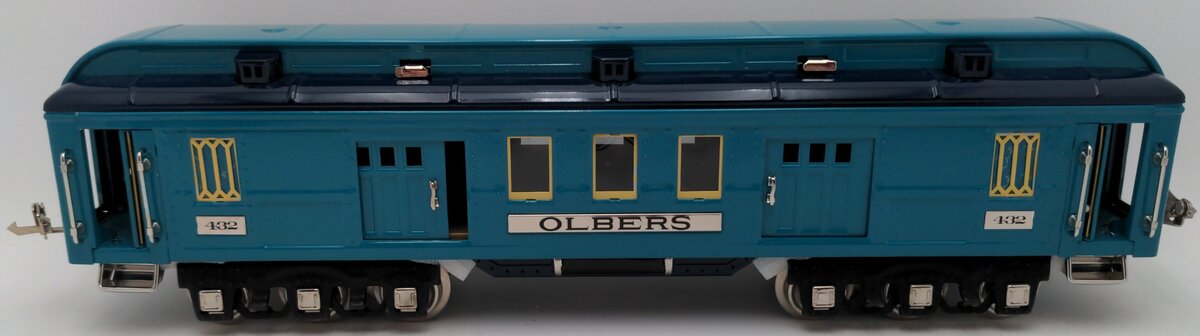 MTH 10-5158 Standard Gauge Blue Comet Baggage Car (TT Blue with Nickel Trim) EX/Box