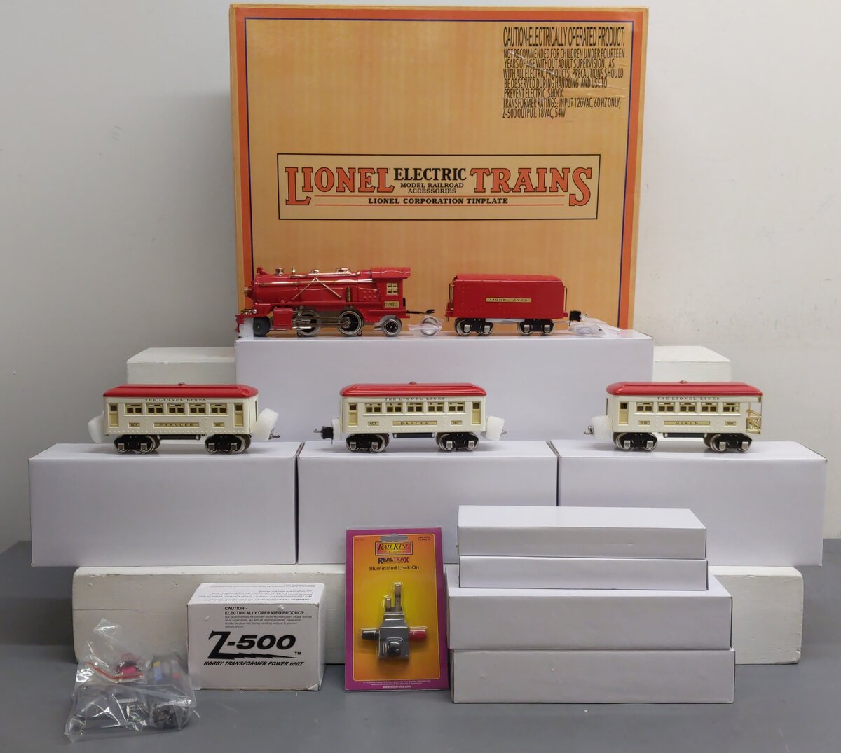 MTH 11-5505-1 Christmas Tinplate 249E O Gauge Steam Passenger Train Set w/PS 3.0