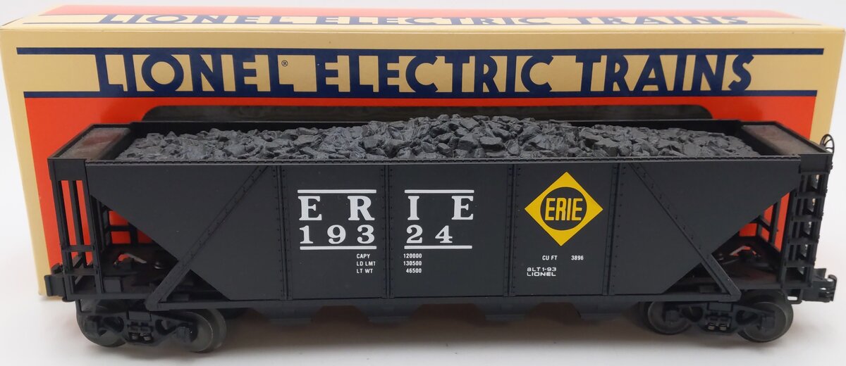 Lionel 6-19324 O Gauge Erie 4-Bay Hopper #19324 with Coal Load EX/Box