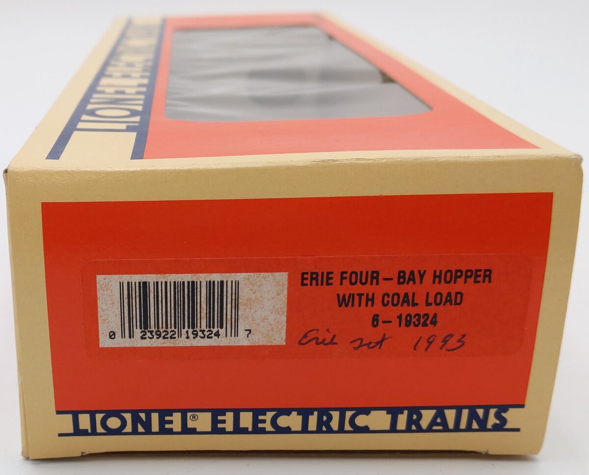 Lionel 6-19324 O Gauge Erie 4-Bay Hopper #19324 with Coal Load EX/Box