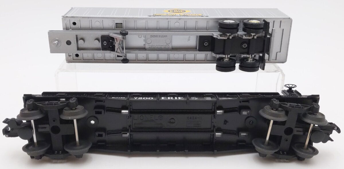 Lionel 6-19415 O Gauge Erie Flatcar #7200 w/ Trailer EX/Box