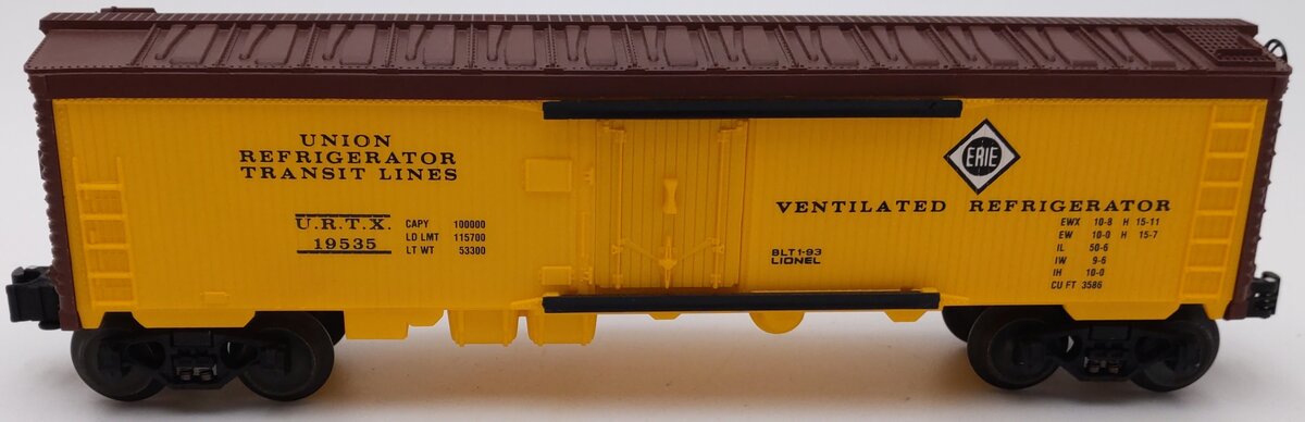 Lionel 6-19535 O Union Refrigerator Transit Lines Erie Reefer Car #19535 LN/Box