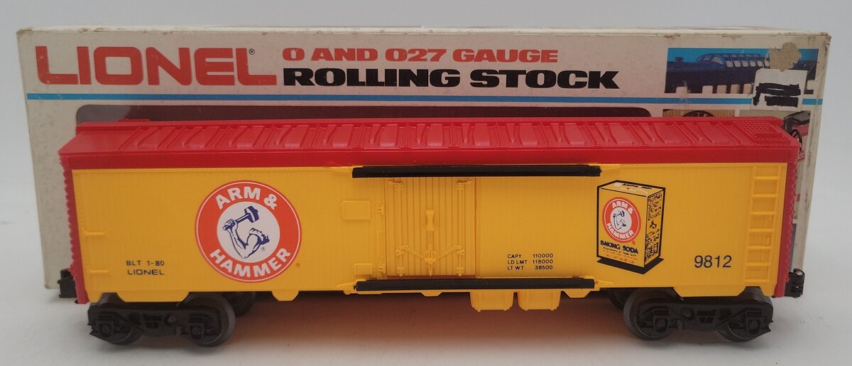 Lionel 6-9812 O Gauge Arm & Hammer Billboard Refrigerator Car #9812 EX/Box