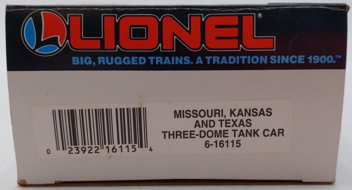 Lionel 6-16115 O Gauge Missouri, Kansas, & Texas Triple Dome Tank Car NIB