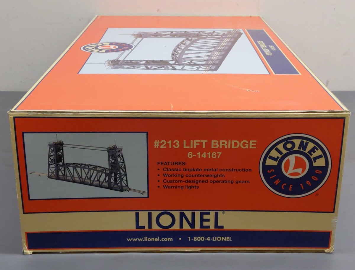 Lionel 6-14167 O Gauge Operating Lift Bridge #213 EX/Box