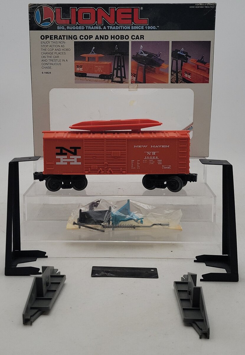 Lionel 6-16624 O Gauge New Haven Cop and Hobo Car VG/Box