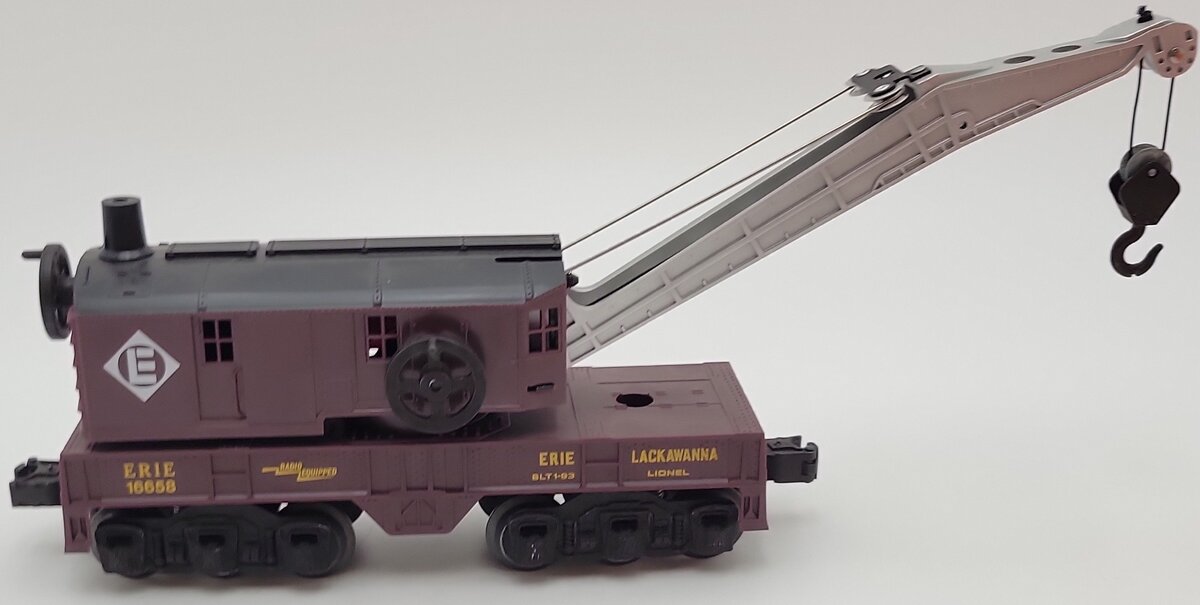 Lionel 6-16658 O Gauge Erie Lackawanna 6- Wheel Crane Car EX/Box
