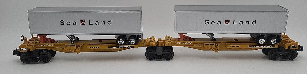 Lionel 6-16322 O Gauge TTUX Flatcar with 2 Sealand Trailers #16321, #16322 EX/Box