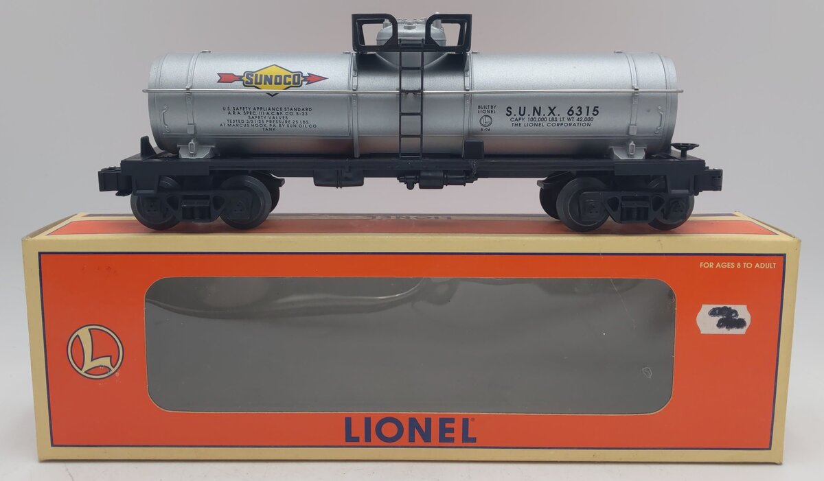 Lionel 6-16150 O Gauge Sunoco Single Dome Tank Car #6315 LN/Box