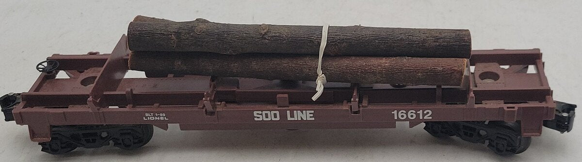 Lionel 6-16612 O Gauge SOO Line Operating Log Dump Car LN/Box