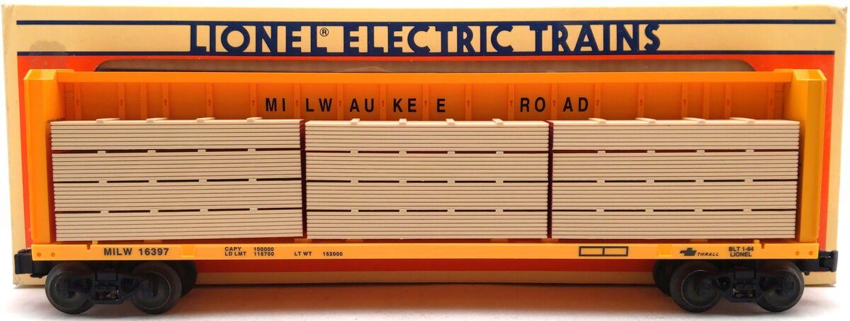 Lionel 6-16397 O Gauge Milwaukee Road I Beam Flatcar #16397 LN/Box