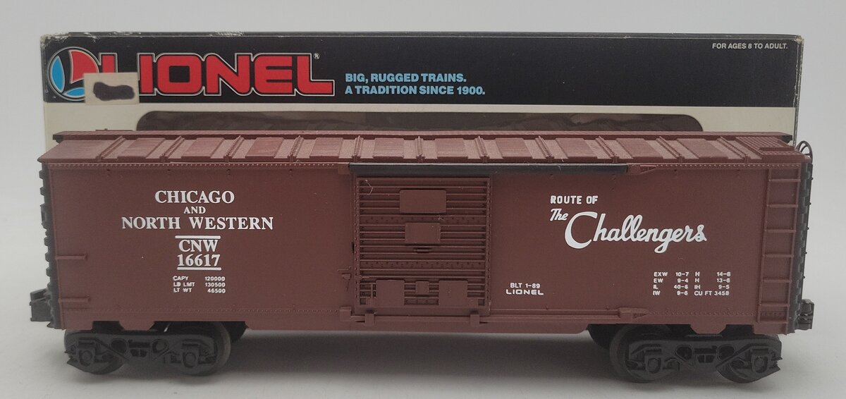 Lionel 6-16617 O Gauge Chicago & Northwestern Boxcar with ETD VG/Box
