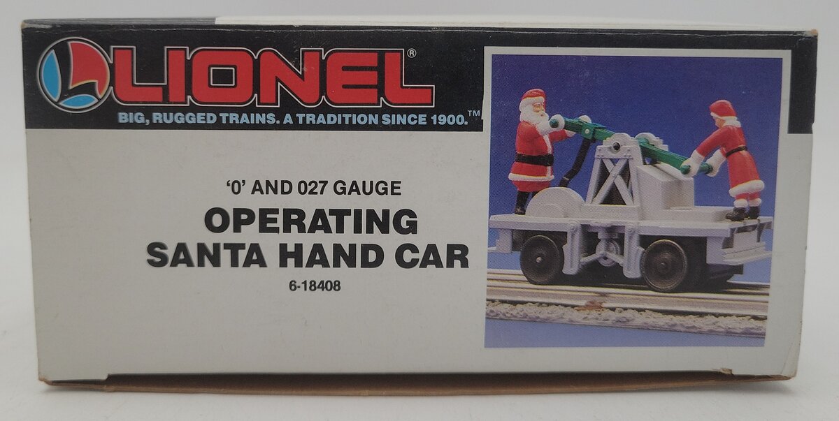 Lionel 6-18408 O Gauge Operating Santa White Hand Car EX/Box