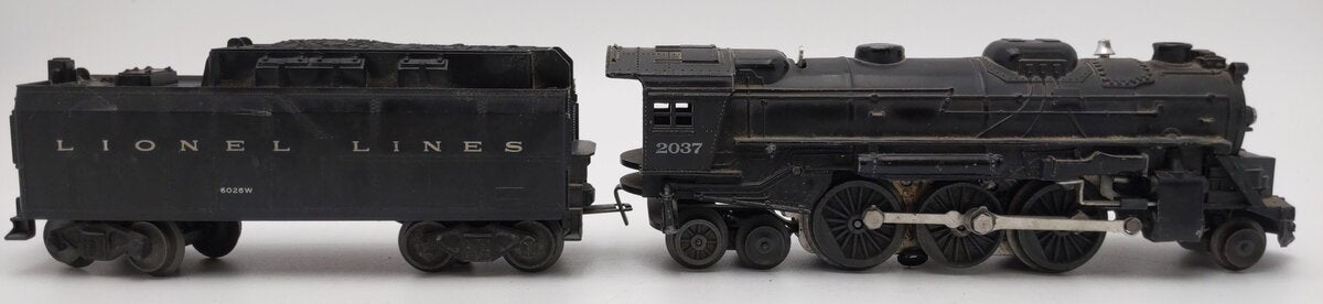 Lionel 2037 Vintage O 2-6-4 Diecast Steam Locomotive and 6026W Tender VG